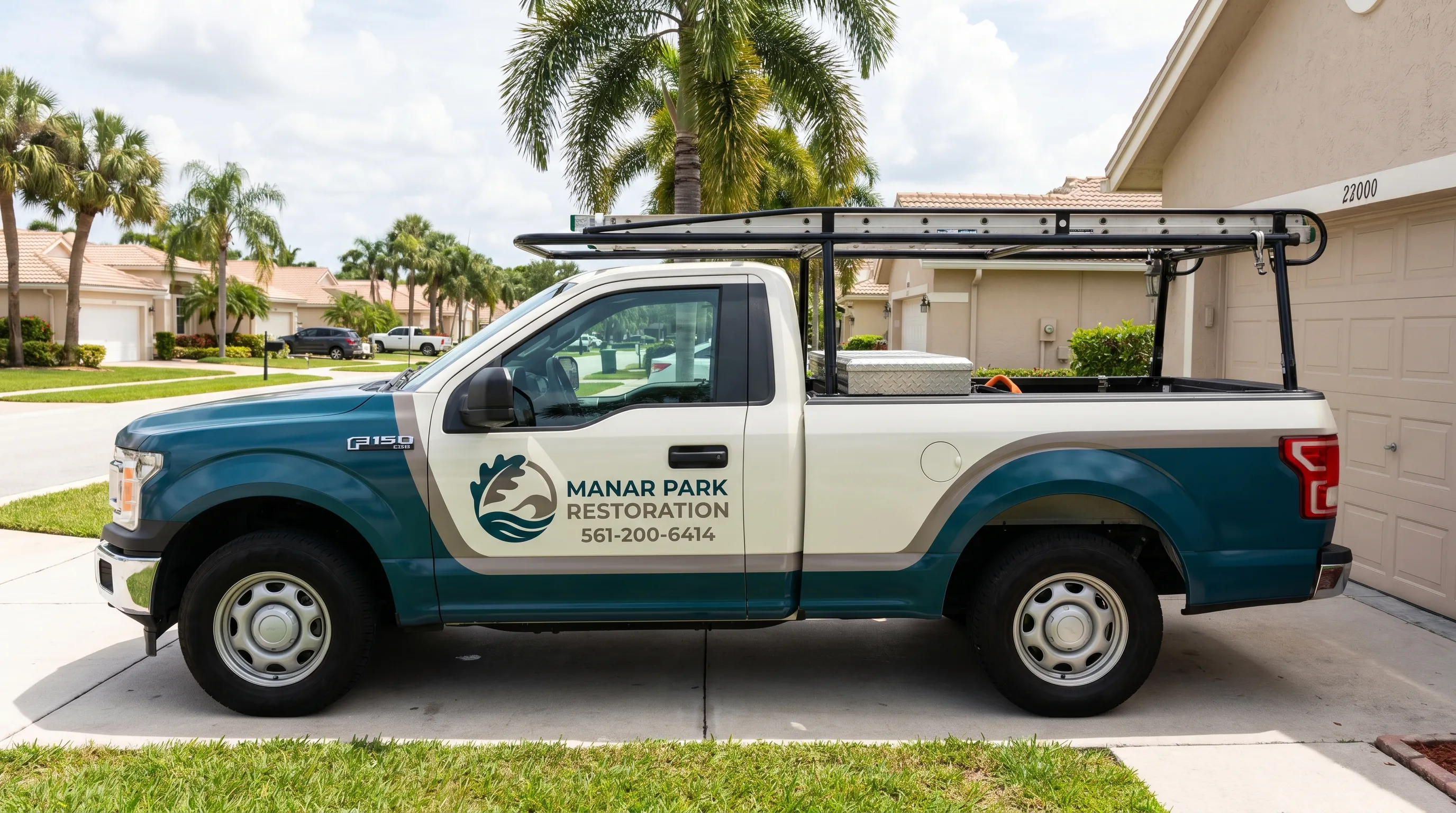 Damage restoration work in progress — Manar Park Restoration, Boynton Beach FL